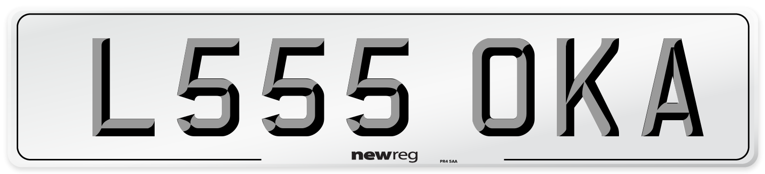L555 OKA Number Plate from New Reg